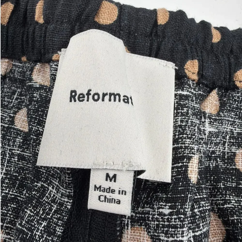 Reformation Women's Black Kristen Linen Pants Size M